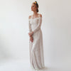 Ivory Nude Off Shoulder Wedding  Dress #1257