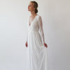 Wrap Lace Wedding Dress With  Chiffon Mesh  #1256