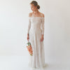 Ivory Nude Off Shoulder Wedding  Dress #1257