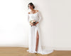Ivory Wedding Dress With a Slit & Train #1179