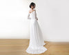 Ivory Wedding Dress With a Slit & Train #1179