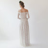 Ivory Nude Off Shoulder Wedding  Dress #1257