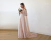 Baby Pink Off-The-Shoulder Dress With Train #1148