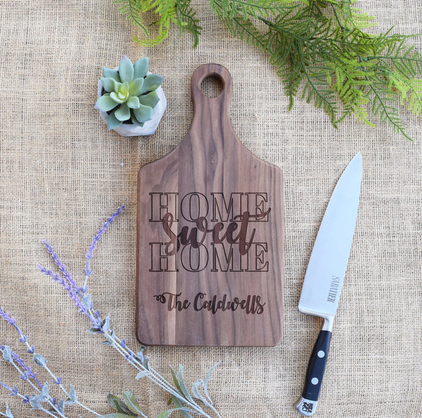 Home Sweet Home Block Letters and Family Name Paddle Board